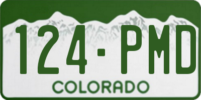 CO license plate 124PMD