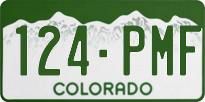 CO license plate 124PMF