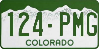 CO license plate 124PMG