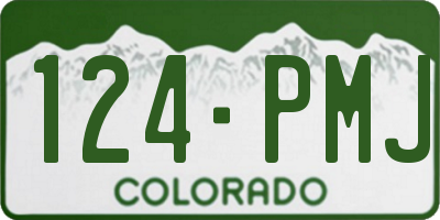 CO license plate 124PMJ