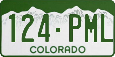 CO license plate 124PML