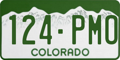 CO license plate 124PMO
