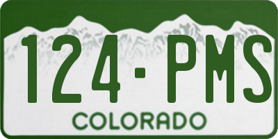 CO license plate 124PMS