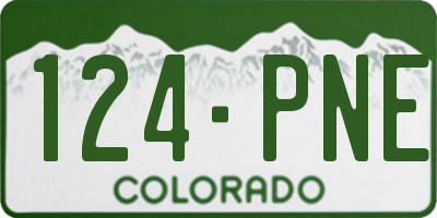 CO license plate 124PNE