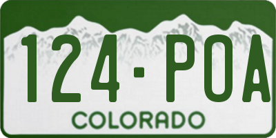 CO license plate 124POA