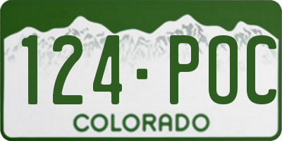 CO license plate 124POC