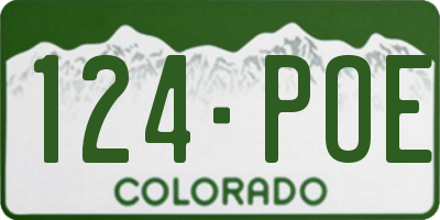 CO license plate 124POE