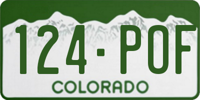 CO license plate 124POF