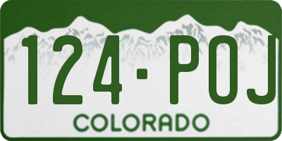 CO license plate 124POJ