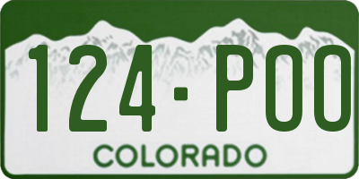 CO license plate 124POO