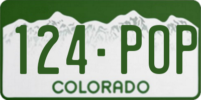 CO license plate 124POP
