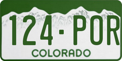 CO license plate 124POR