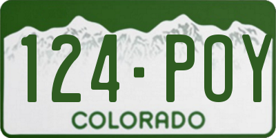 CO license plate 124POY