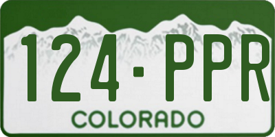 CO license plate 124PPR