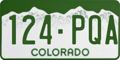 CO license plate 124PQA