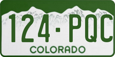 CO license plate 124PQC