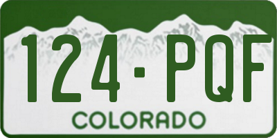 CO license plate 124PQF