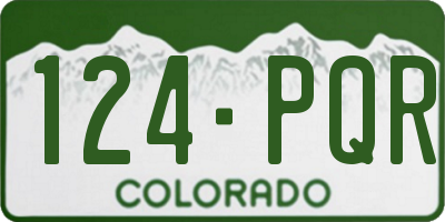 CO license plate 124PQR