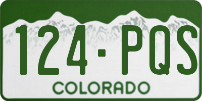 CO license plate 124PQS