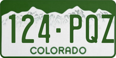 CO license plate 124PQZ
