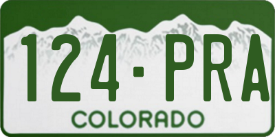 CO license plate 124PRA