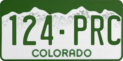CO license plate 124PRC
