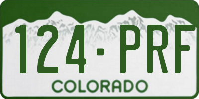 CO license plate 124PRF