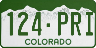 CO license plate 124PRI