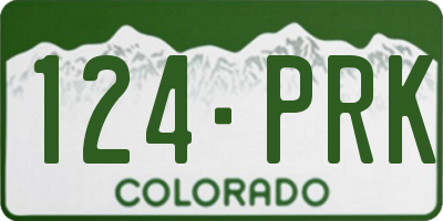 CO license plate 124PRK