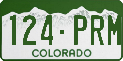 CO license plate 124PRM