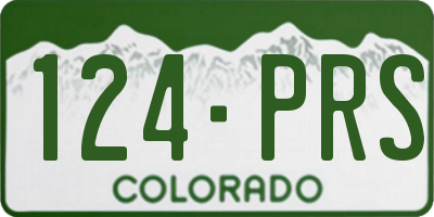 CO license plate 124PRS