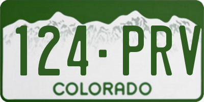 CO license plate 124PRV