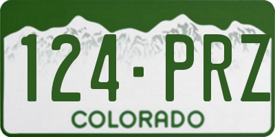 CO license plate 124PRZ
