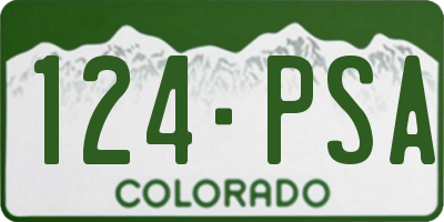 CO license plate 124PSA