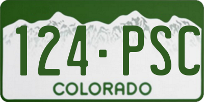 CO license plate 124PSC