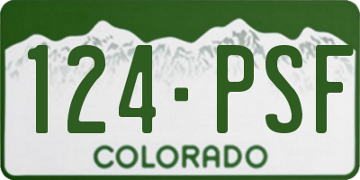 CO license plate 124PSF