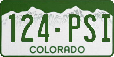 CO license plate 124PSI