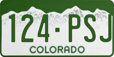 CO license plate 124PSJ