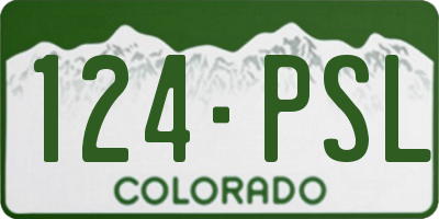 CO license plate 124PSL
