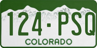 CO license plate 124PSQ