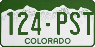 CO license plate 124PST