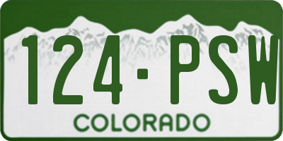 CO license plate 124PSW
