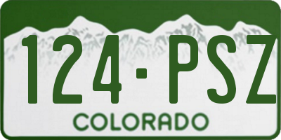 CO license plate 124PSZ