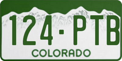 CO license plate 124PTB