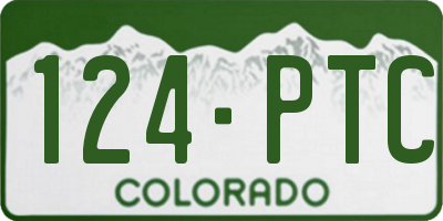 CO license plate 124PTC