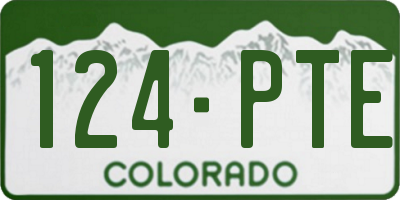 CO license plate 124PTE