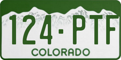 CO license plate 124PTF
