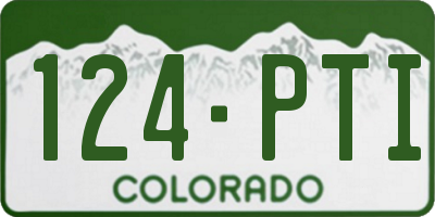 CO license plate 124PTI
