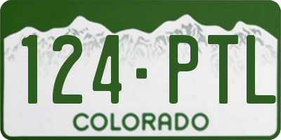CO license plate 124PTL