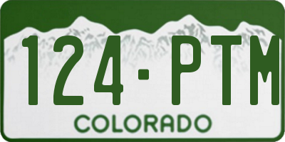 CO license plate 124PTM